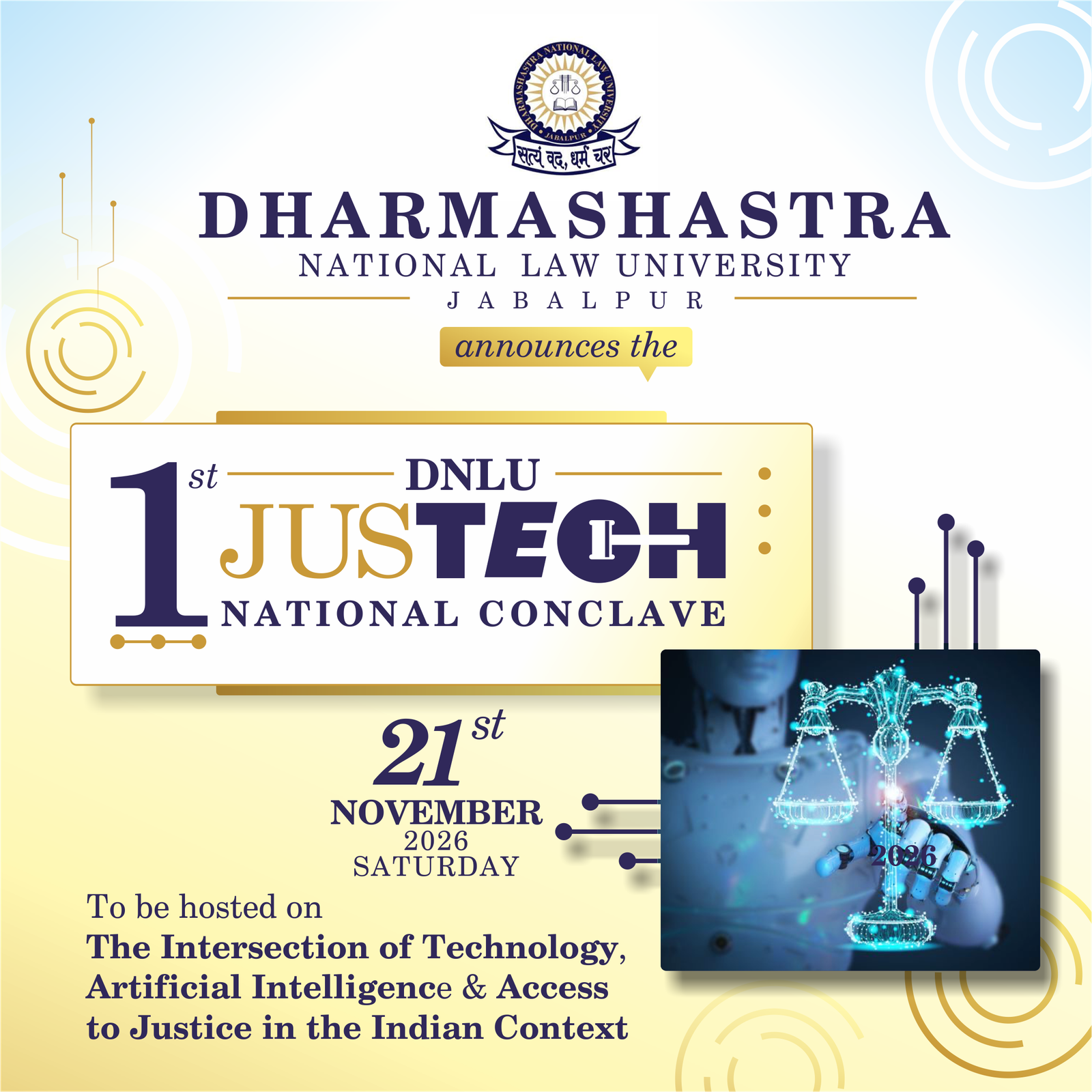 1st DNLU JUS TECH National Conclave - 21st November 2026